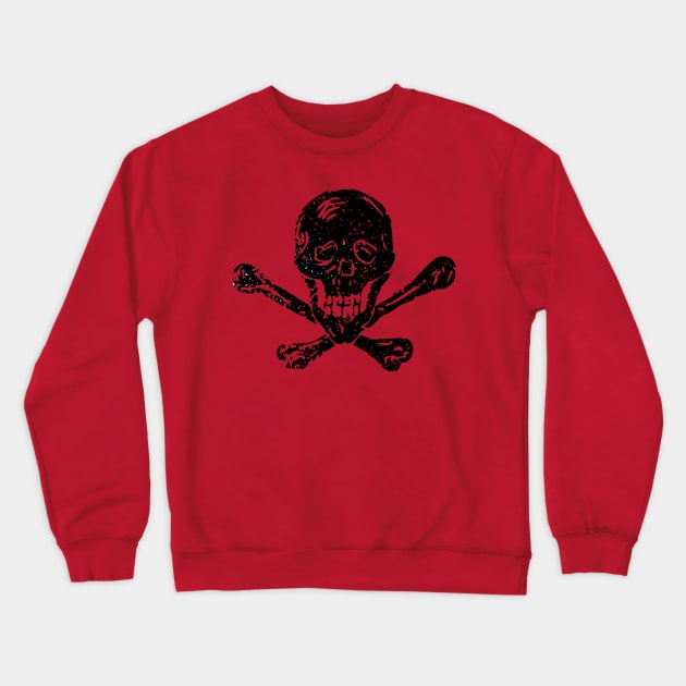 Vintage Skull and Bones - Skull and Cross Bones - Crossed Bones Vintage Rustic Gothic Punk Crewneck Sweatshirt by ballhard